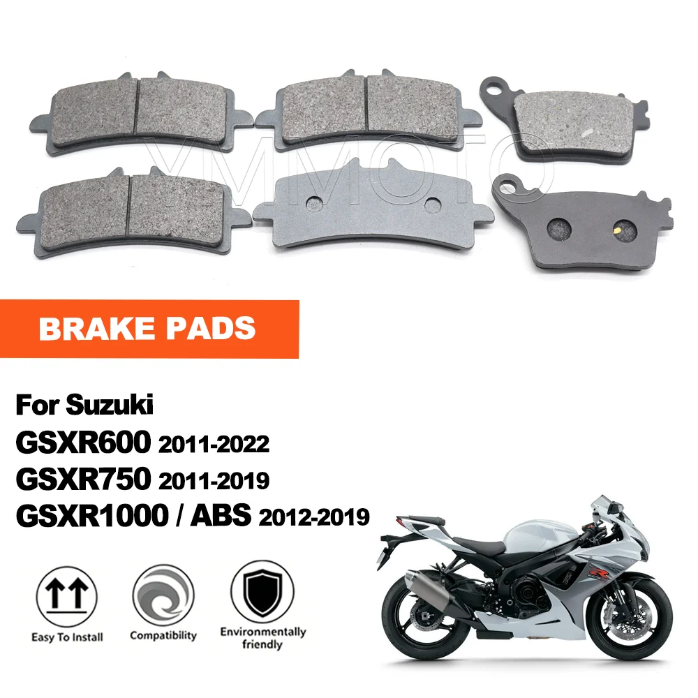 For Suzuki GSXR600 GSXR750 2011-2022 GSXR1000 2012-2019 Motorcycle Front Rear Brake Pad GSXR 600 750 1000 GSX-R600 R750 R1000