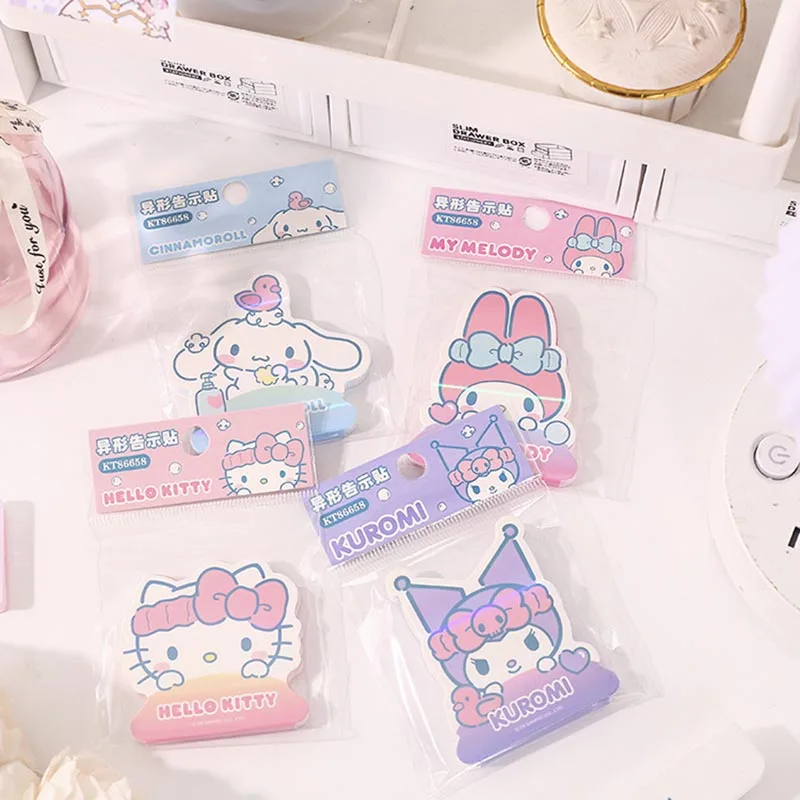 12pcs/lot Sanrio Kitty Pochacco Memo Pad Kawaii Kuromi Sticky Notes Stationery Label Notepad Planner Sticker Post School Supply