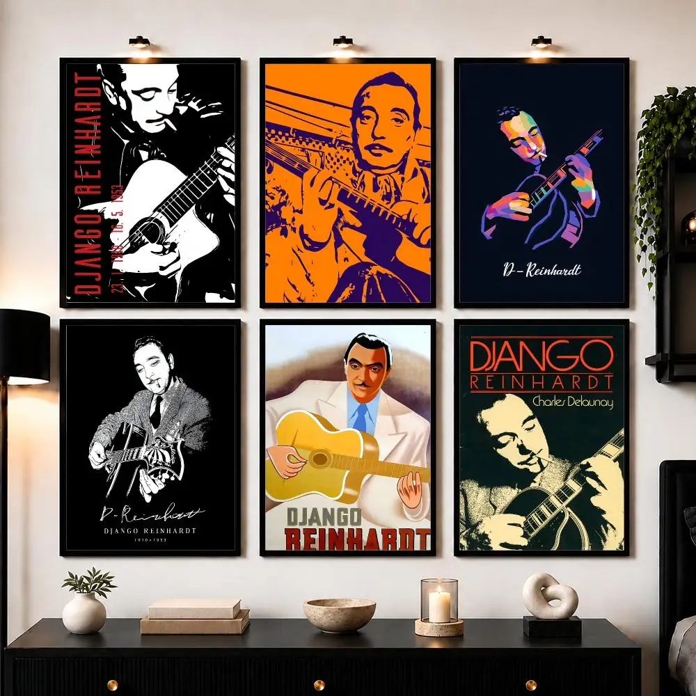 Guitarist D-Django Reinhardt Poster Wall Art Sticker For Living Bedroom Bar Home Decor Mural Painting Decoration