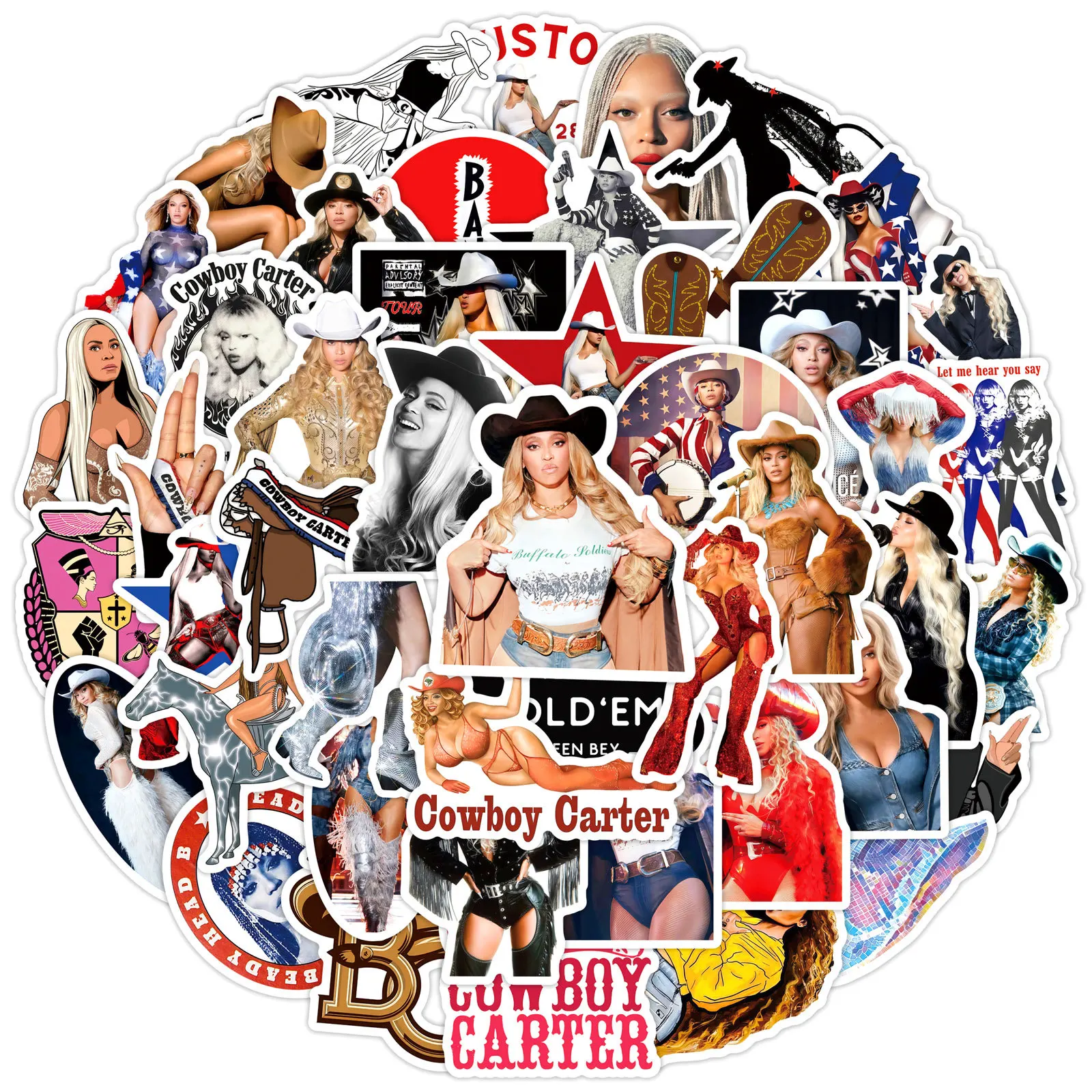 50 pièces Pop chanteur Beyoncé Graffiti autocollants bricolage bagages ordinateur portable téléphone guitare planche à roulettes étanche décalcomanies jouets cadeaux