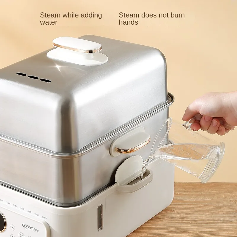 Electric Steamer Household Steamer Double Layer Steam Cooker Electric Steamer Electric Steamer Stainless Steel Steam Stew 220V