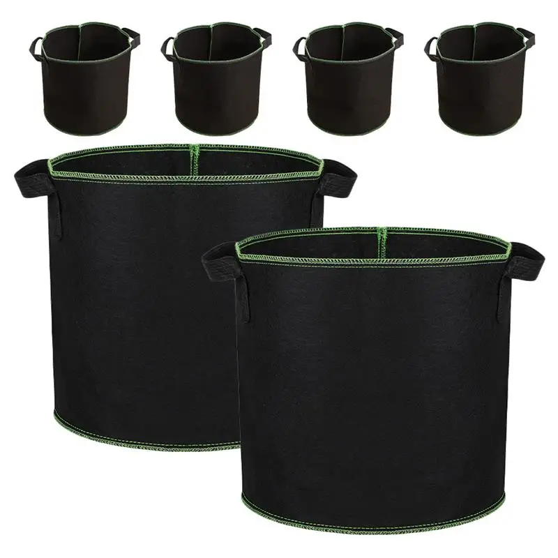 6Pcs Pack 4 Gallon Grow Bags Non-woven Potato Bags Fabric Plants Thickened Vegetable Grow Bag Flower Plant Plant Pot with Handle