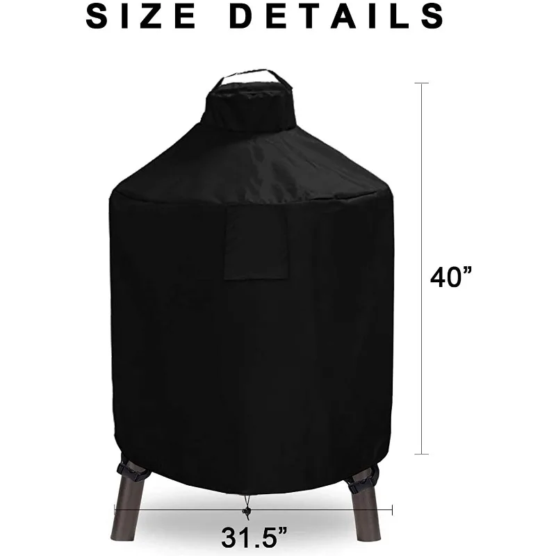 600D Waterproof Cover for Big Green Egg Kamado Joe – Heavy Duty Ceramic Grill Cover, Weather Resistant BBQ, Anti-Fade view 2