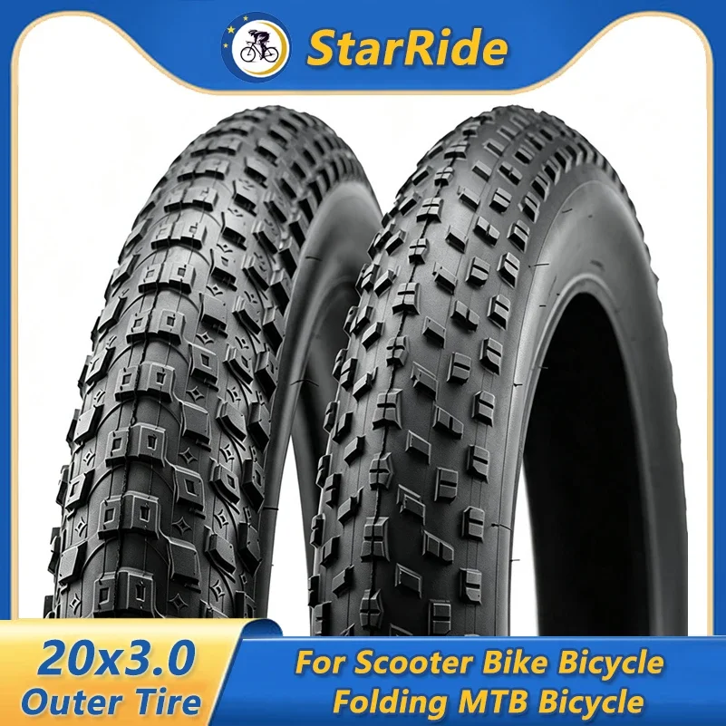 20x3.0 Bicycle Fat Tire 20 Inch Bike Outer Tires for Scooter Bike MTB  Bicycle Folding 20*3.0 Replacement Tires 2 Tread Patterns