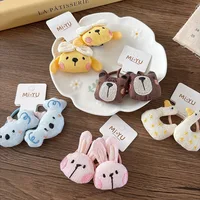 Kids Hair Accessories 1 Pair 3D Bunny Duck Scrunchies Plush Material Embroidery for Toddlers - Image 5
