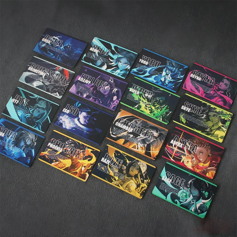 Valorant CHAMBER، NEON، PHOENIX، CYPHER لعبة شخصية بطاقة معدنية لعبة الدعائم نموذج هدايا لمجموعات الأصدقاء #3