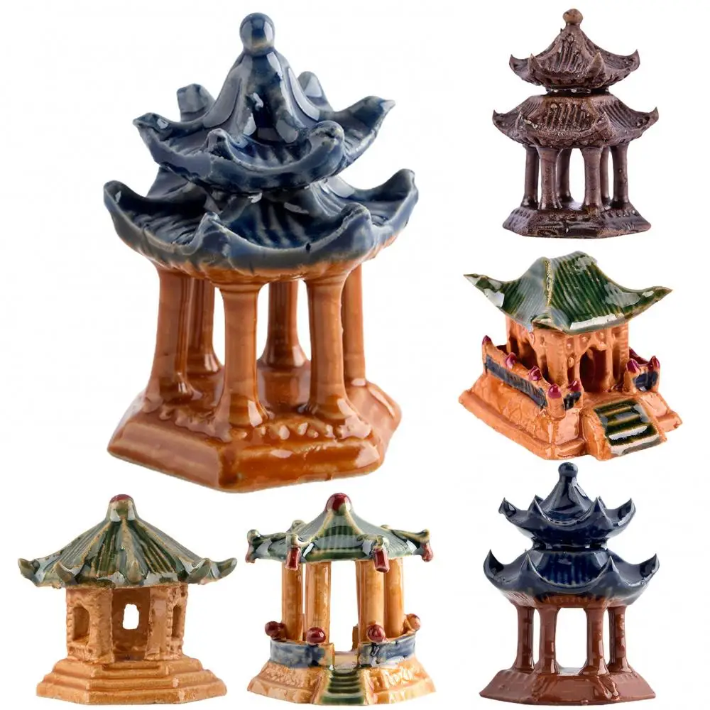 Home Figurines Miniatures Color Ceramic Chinese classical figures Rockery Bonsai Aquarium Landscape Decoration Crafts Decor