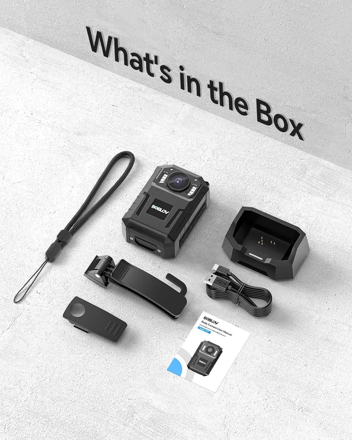 BOBLOV M10 3,2 K cámara corporal 6000mAh batería grande grabación de 20 horas 128GB cámara de seguridad policial con función GPS cámara desgastada por el cuerpo