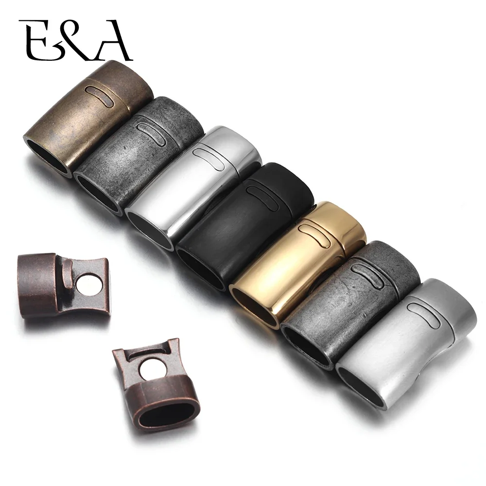 Stainless Steel Magnetic Clasp Hole 10*5mm 11*6mm Leather Cord Clasps Magnet Lace Buckle for Bracelet DIY Jewelry Making