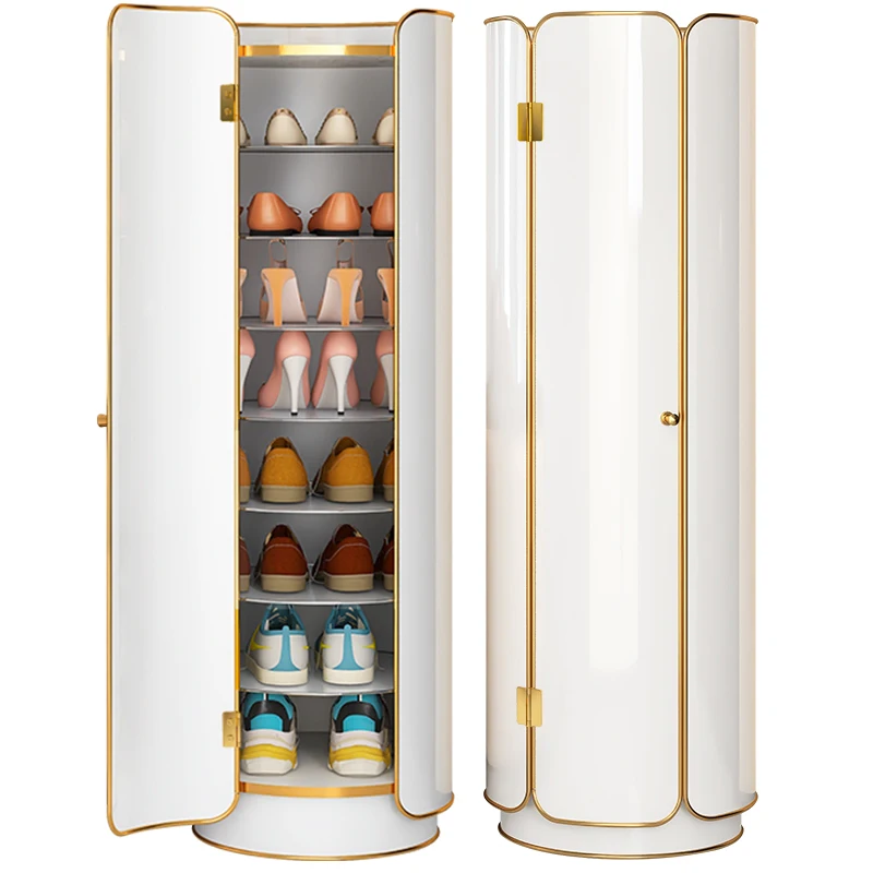 Wyj Cylindrical Dust-Proof Space-Saving Home Doorway Multi-Layer Shoe Rack round Decorative Storage Cabinet