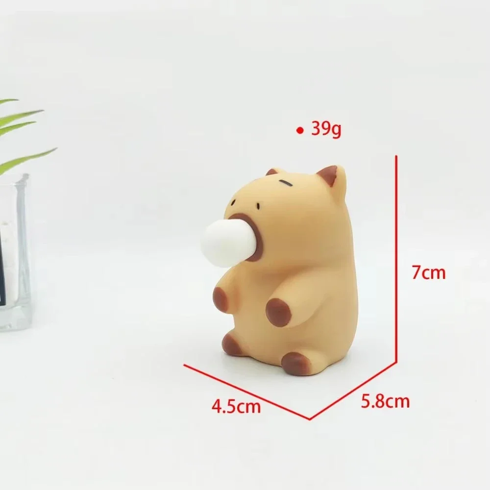 Simulation Cute Relaxing Squeeze Toys Capybara Water Animal Soft Rubber Unstressed Fun Toy Gifts Ornament