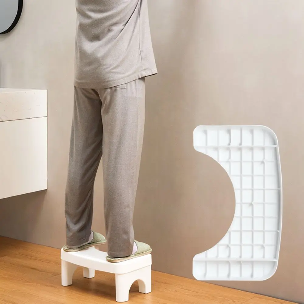 Ergonomic Toilet Stool Bathroom Foot Stool Anti Slip Footrest For Better Posture Durable Plastic Home Health Aid