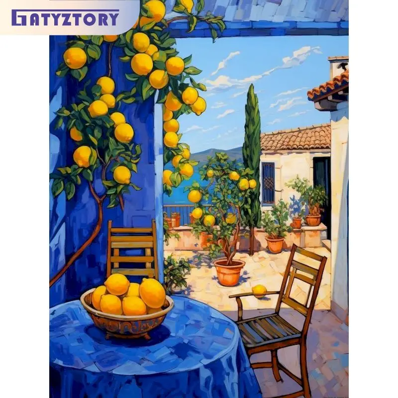 

Painting By Number House Hand Painted Paintings Gift DIY Pictures By Numbers Landscape Kits Drawing On Canvas Home Dec