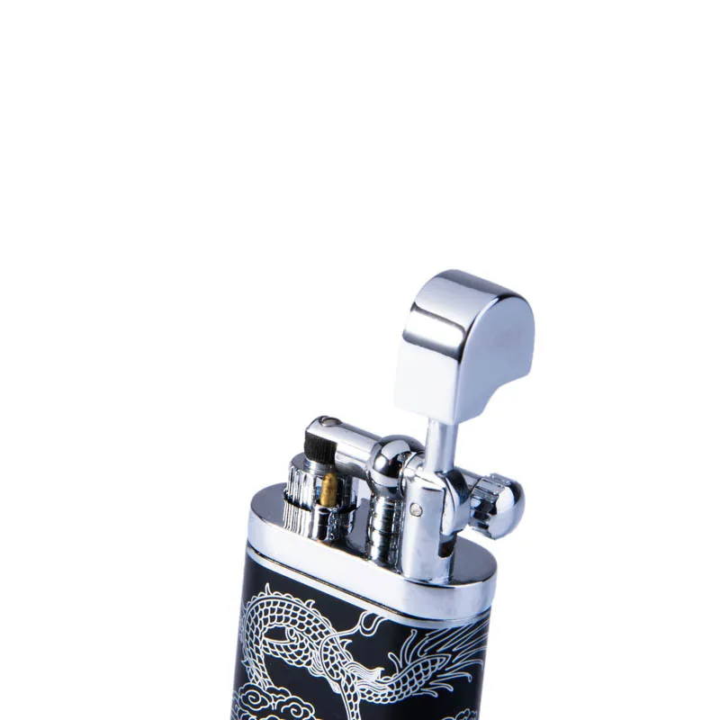 Creative Pipe Lighter Fashion Dragon Pattern Oblique Flame Lighter Refillable Butane Gas lighter