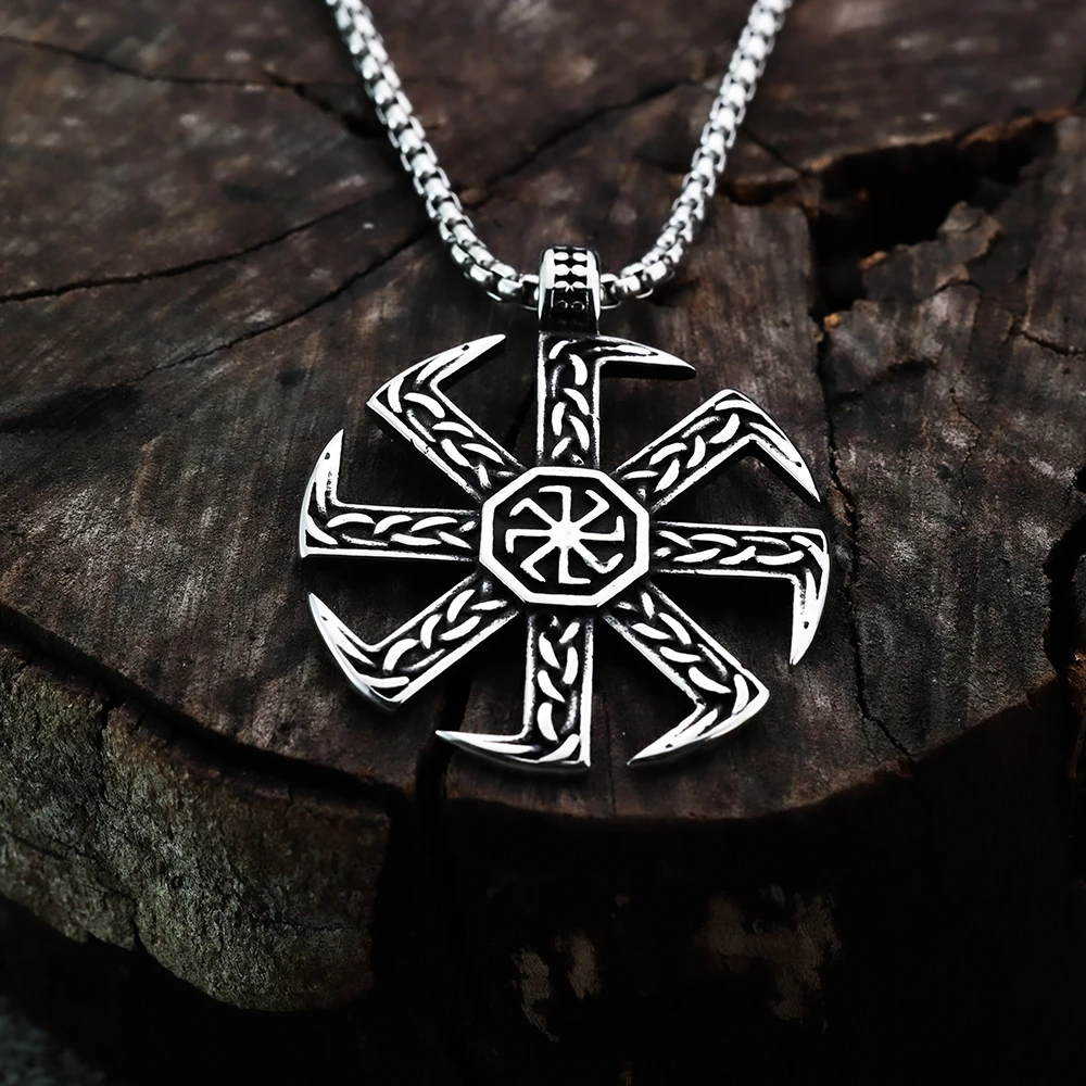 European and American Style Nordic Rune Slavic Viking Pendant Personalized and Fashionable Men\'s Pendant Stainless Steel Jewelry