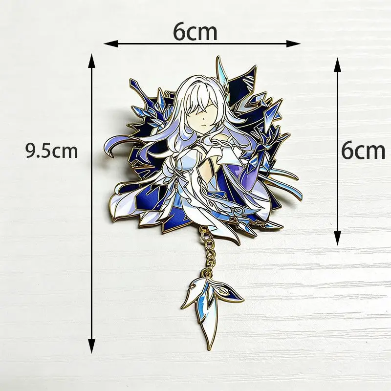 Genshin Impact II Capitano Abzeichen Anime Cosplay Marionette Skirk Thrain Sandrone Party Kostüme Anstecknadeln Rucksack Broschen Fan-Geschenk – Detail 3