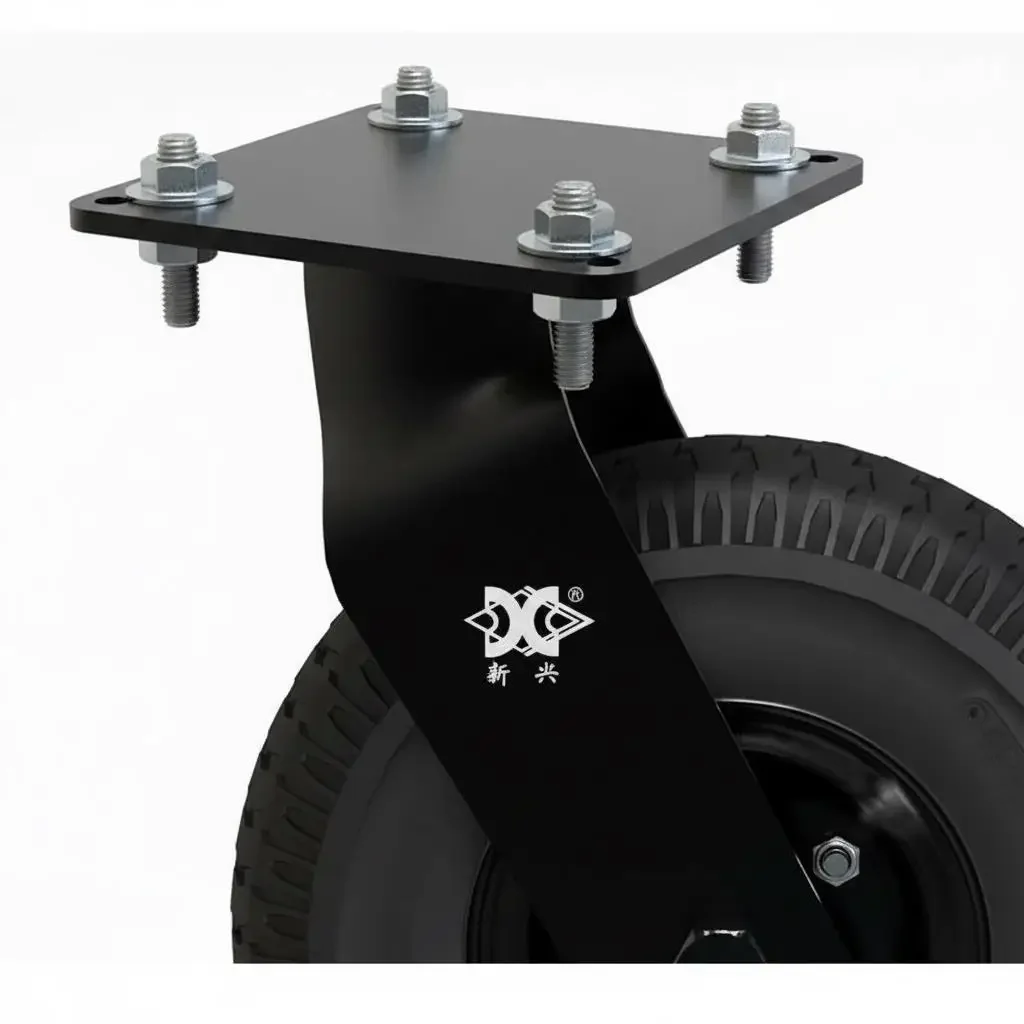 1 Pcs Electrophoresis Full Black 8-inch Inflatable Rubber Caster Universal Luggage Cart Wheel