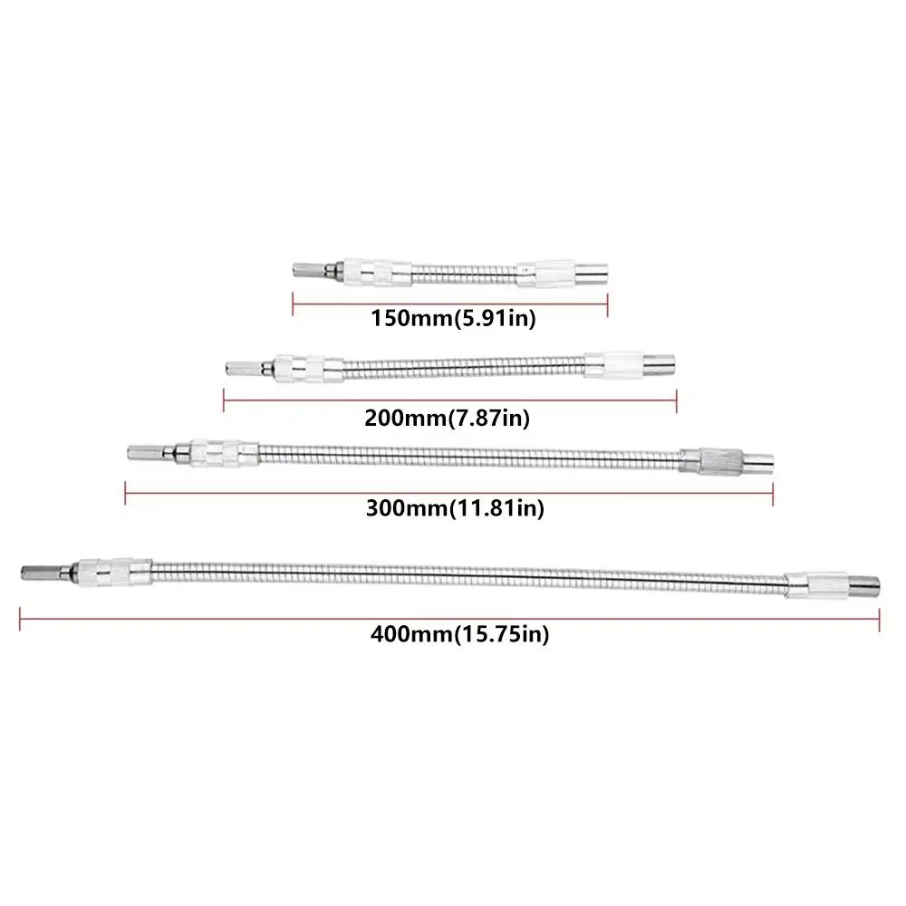 휴대용 유연한 샤프트 비트 홀더 150-400mm 1/4 육각 스크루 드라이버 확장 막대 여러 각도 범용 전기 드릴 확장 막대