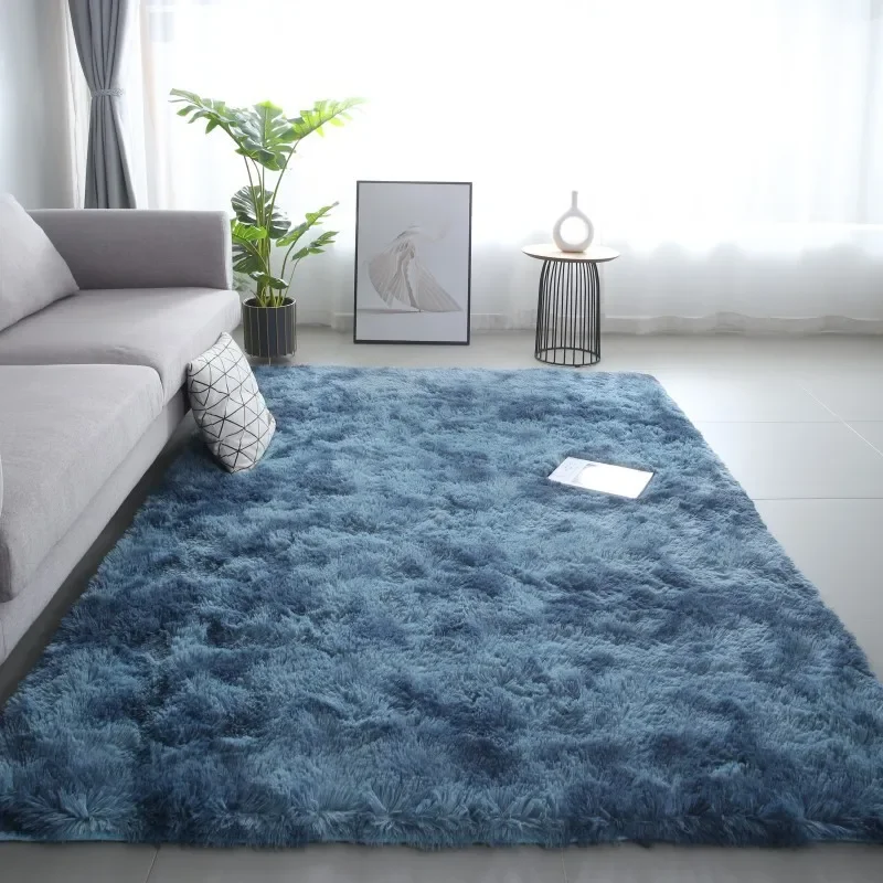 

Silk Wool Rugs Children's Room Living Room Bedroom Tie-Dye Non-Slip Washable Machine Washable Carpet Mats