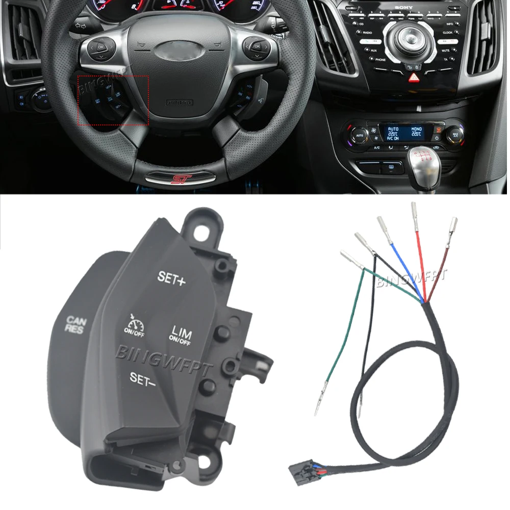 Blue Backlight For Ford Focus 3 2012-2014 For Kuga 2012 - 2015 Cruise Control System Kit With LIM Car Speed Control Switch