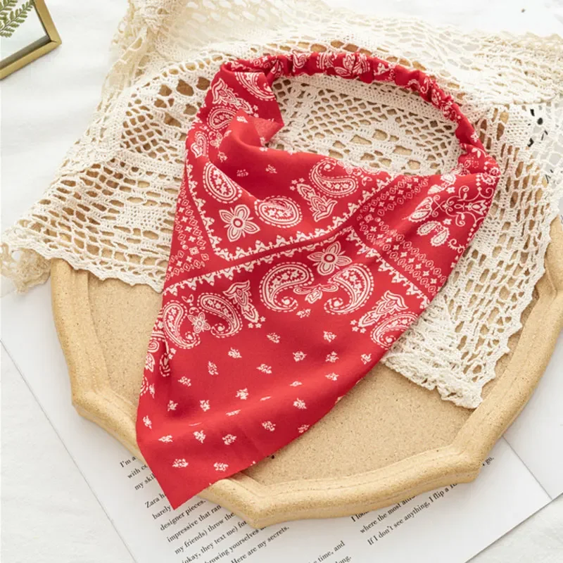 New Printing Vintage Bandana Kerchief Triangle Hairband Hair Scarf Adult Women Girl Fashion Head Wear Apparel Accessories Gifts