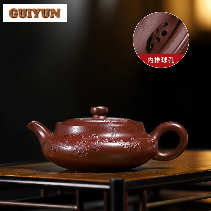 

160ml Yixing Purple Clay Teapots Artists Handmade Plum Blossom Pot Raw Ore Purple Zhu Mud Kettle With Infuser Zisha Tea Set Tea