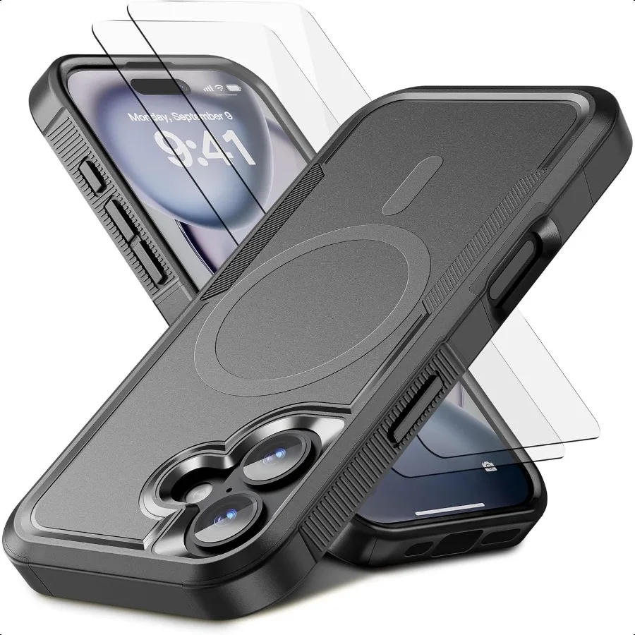 

Магнитный чехол для iPhone 17, совместимый с MagSafe] [противоударный] [прочная защита] Карманная прочная нескользящая защита