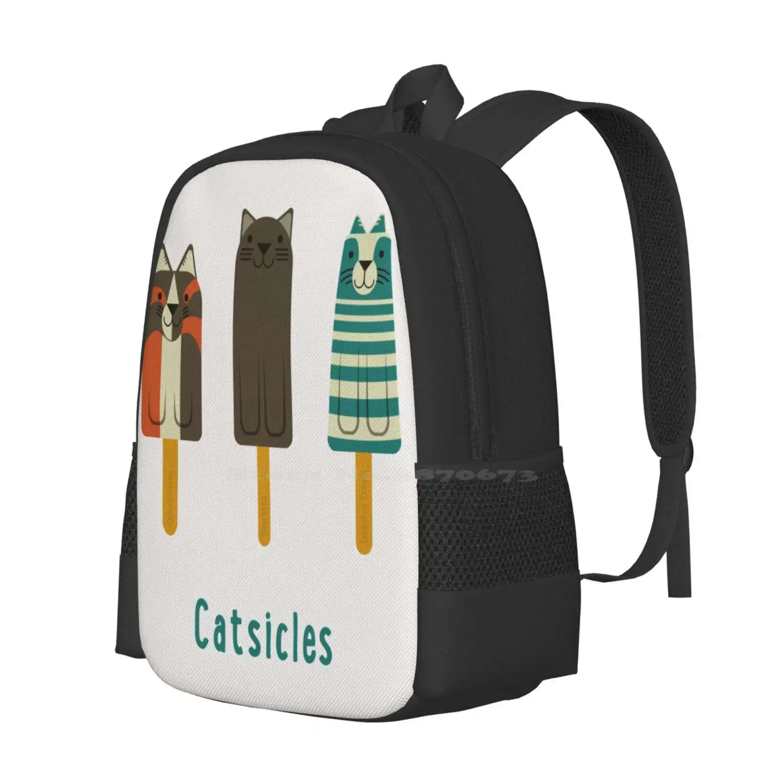 Catsicles Backpacks For School Teenagers Girls Travel Bags Icicle Cold Chill Popsicle Hipster Vintage Cute Retro Whimsical