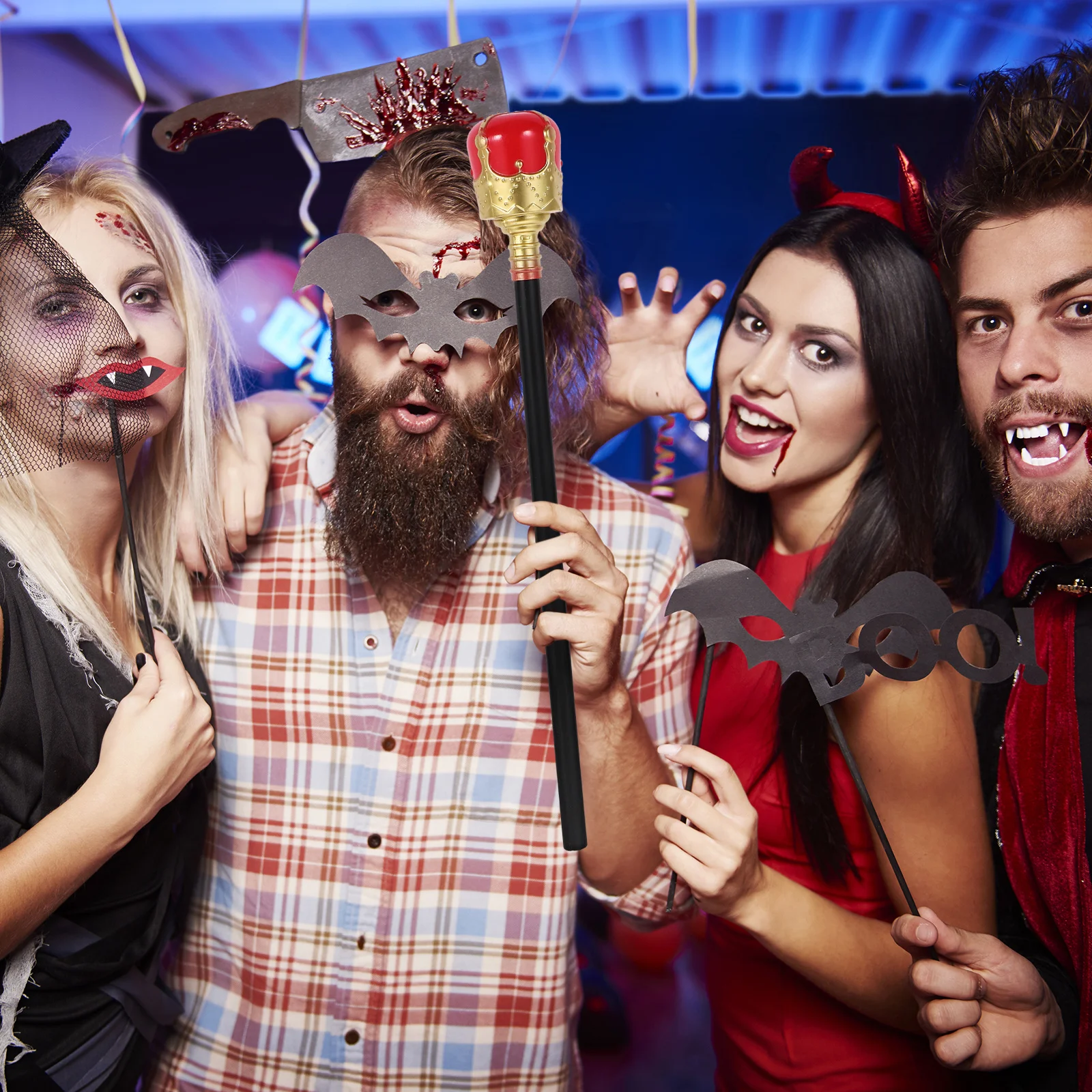 Cosplay rei varinha halloween cana prop plástico durável decorativo cana para halloween vestir-se fontes de festa rei varinha prop