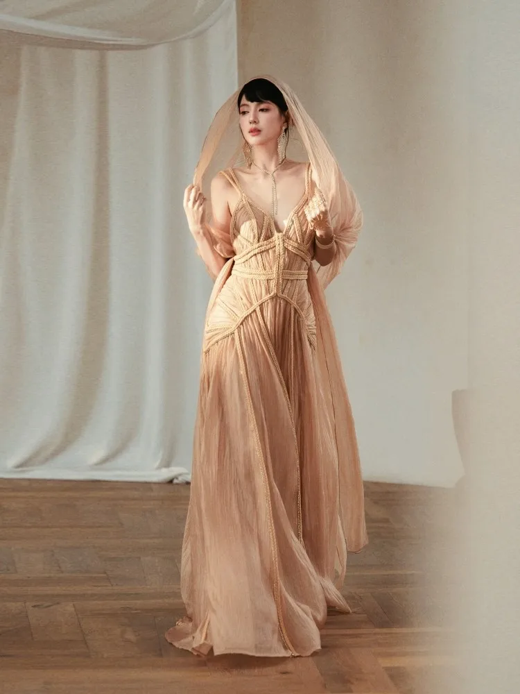 

Wind Heavy Industry Water ribbon Design sense small dress