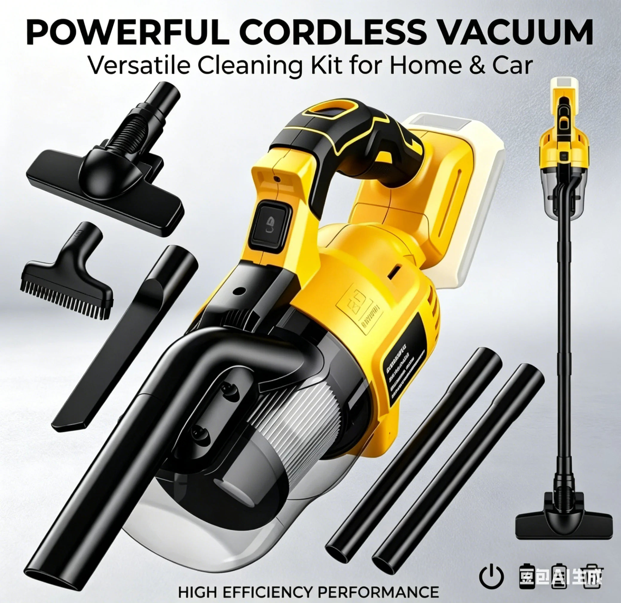 

Handheld Vacuum Cleaner with Filter, Electric Cordless Vacuum for Home, Car, and Pet Hair Cleaning, Compatible with DeWalt 20V