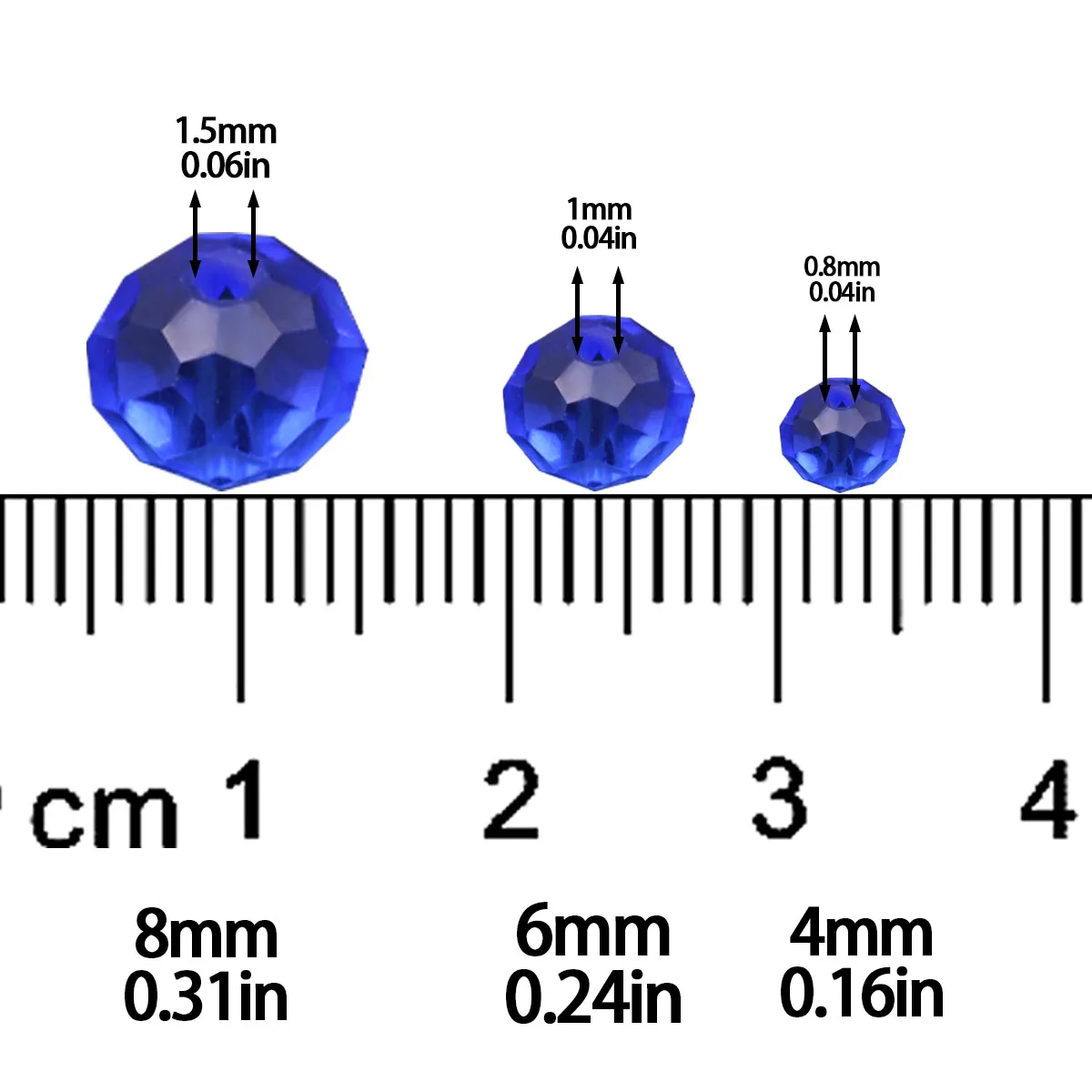 WLYeeS 4 6 8mm Navy Blue Crystal Glass Spacer Loose Beads For Making Bracelets Necklace Earrings DIY Jewelry Accessories Finding