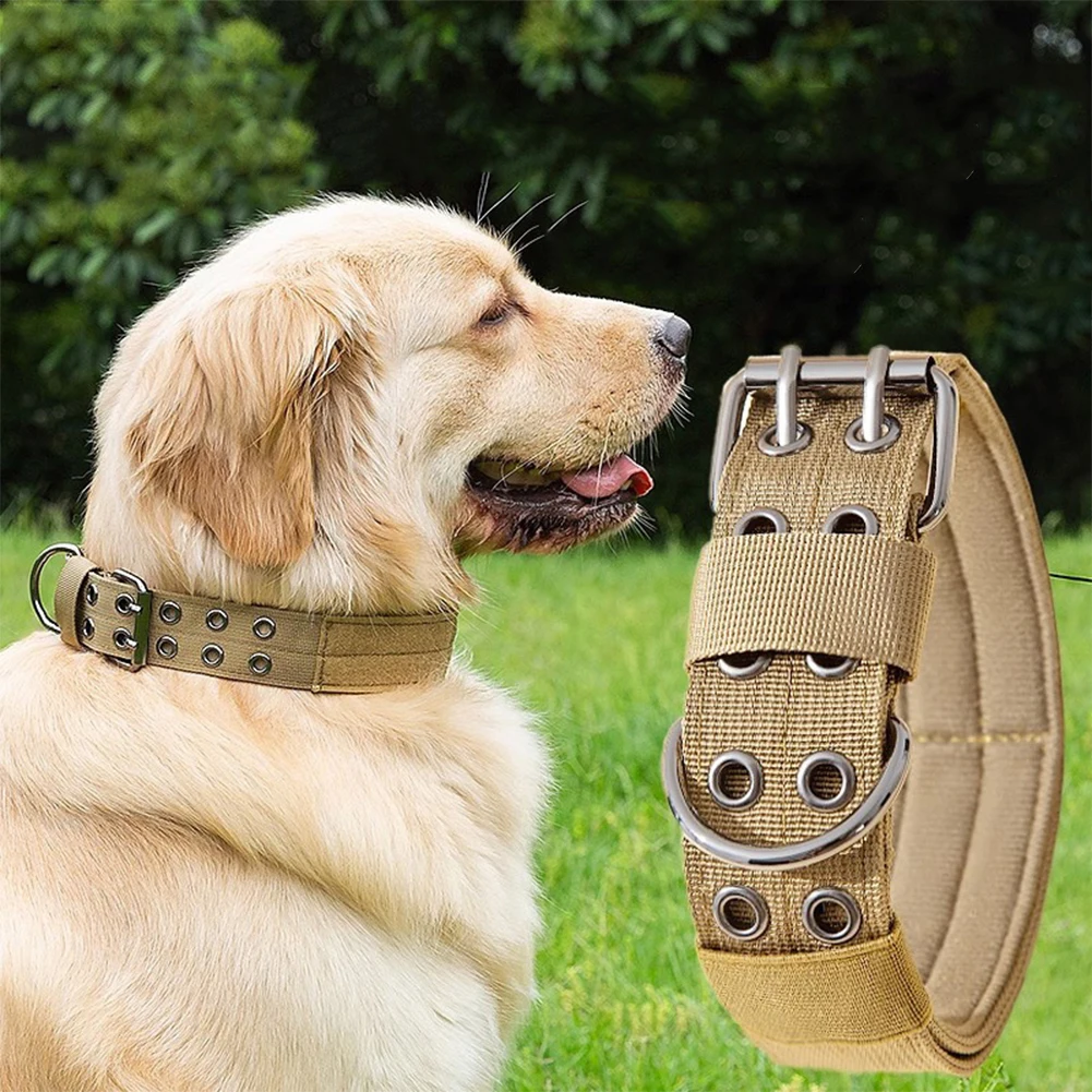 NYLON Dog Collar Neck Protection Soft Inner Lining Breathable Adjustable Nylon Dog Collars With Metal D-ring Buckle Pet Supplies