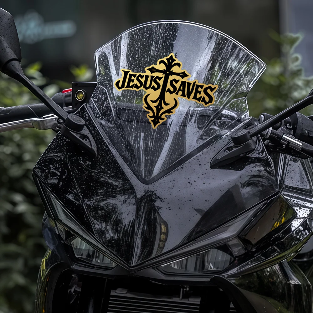 

1Pc Jesus Cross Vinyl Sticker, Waterproof Self-Adhesive Decal for Car, Motorcycle, Helmet, Bike and Laptop Decor