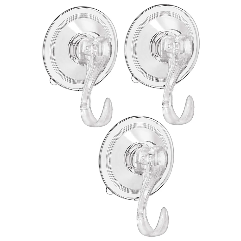 

3Pcs Bathroom Suction Hangers Shower Hooks Towel Clothes Kitchen Utensils Strong Traceless Reusable No Tools Required