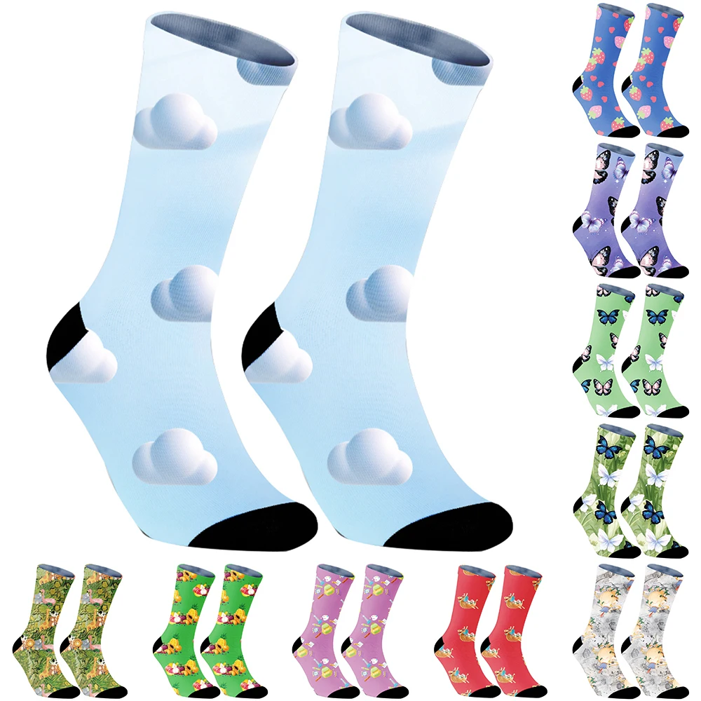 New Compression socks for men and women long socks for leg pain relief knee pressure solid color socks