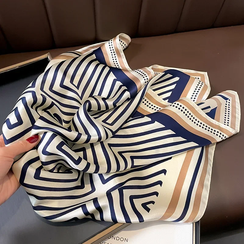 

All Seasons Scarf Faux Silk Scarf Shawl Bandana Simple Chic Decorative Wrap For Women Square Scarves