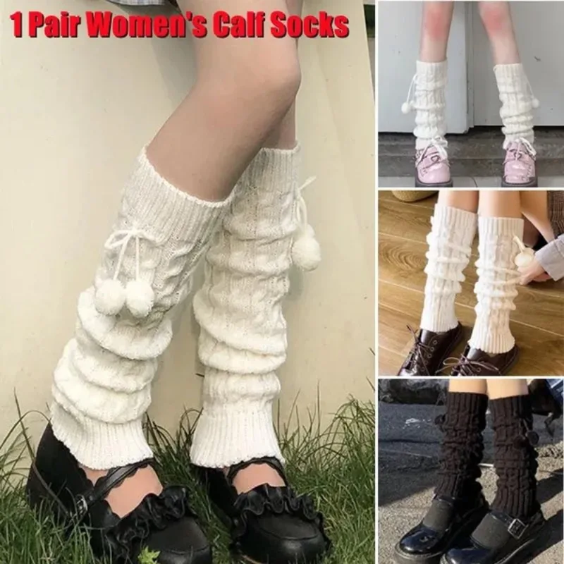 1 Paar Stricksocken Herbst und Winter wärmer Damen Wadensocken Beinabdeckungen