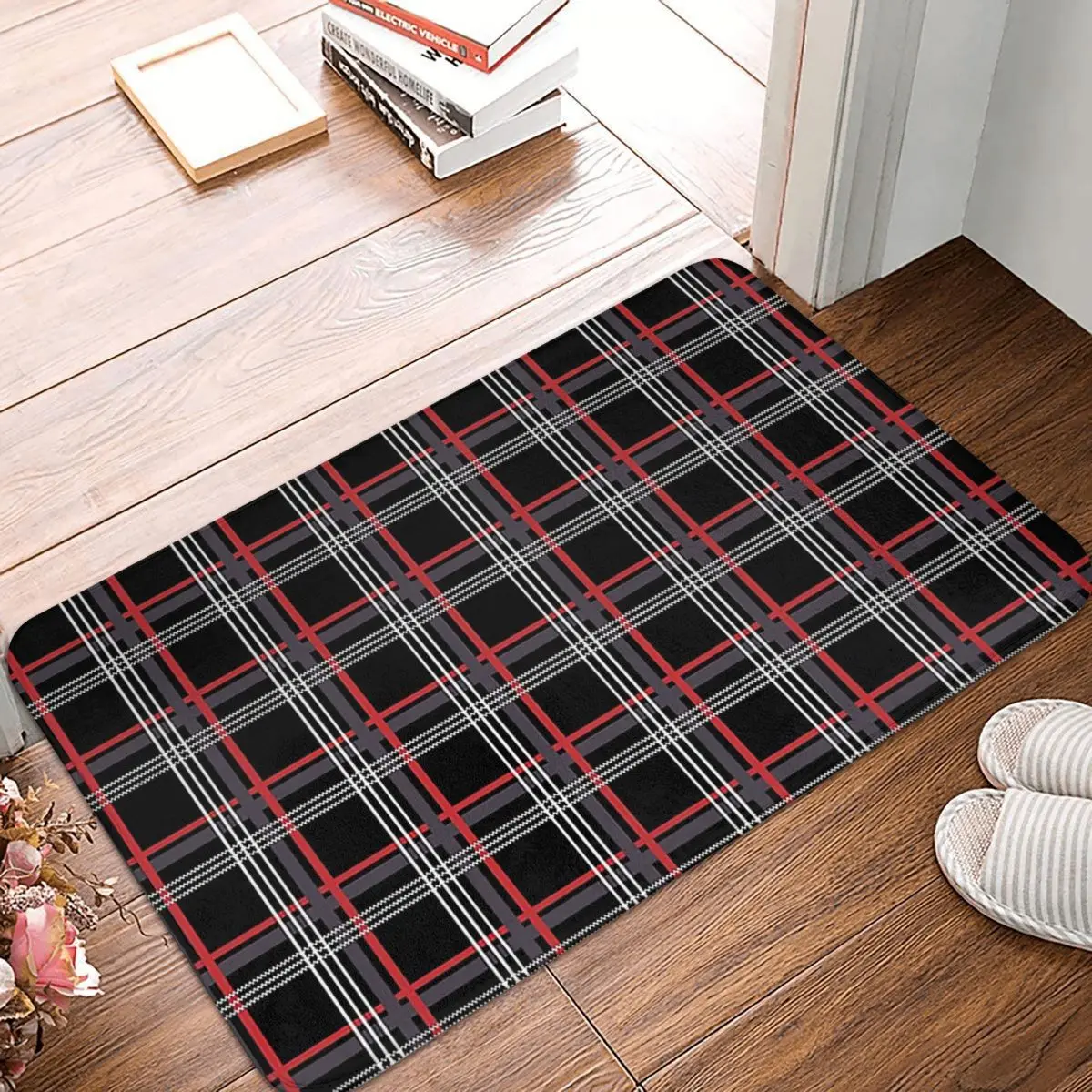 GTi Tartan Anti-slip Doormat Floor Mat Sand Scraping Carpet Rug for Kitchen Entrance Home Balcony Footpad Mats