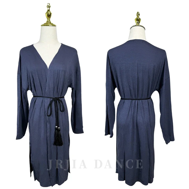 Latin Dance Cardigan Modal Long Coat Long Sleeves Women Practice Clothes Rumba Latin Dance Clothing Adult Side Split DNV18846