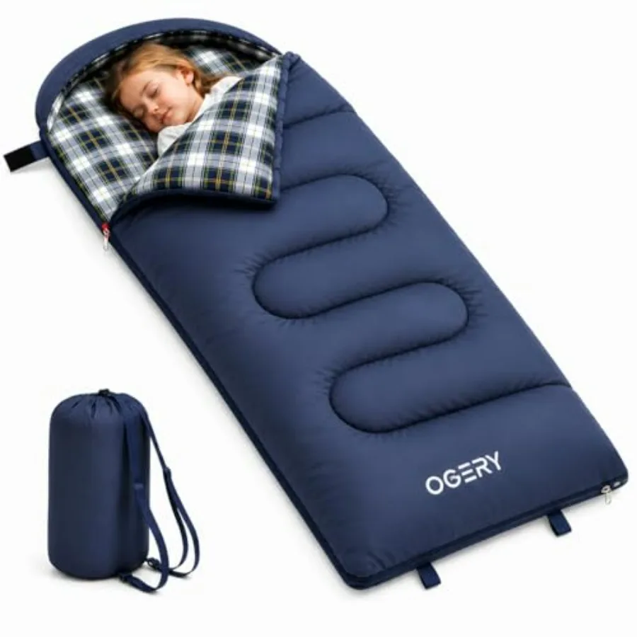

Sleeping Bag for Toddlers - 3 Seasons Warm Cool Sleeping Bag for Boys Girls, Lightweight Washable Camping Sleeping Bags, Sleepo