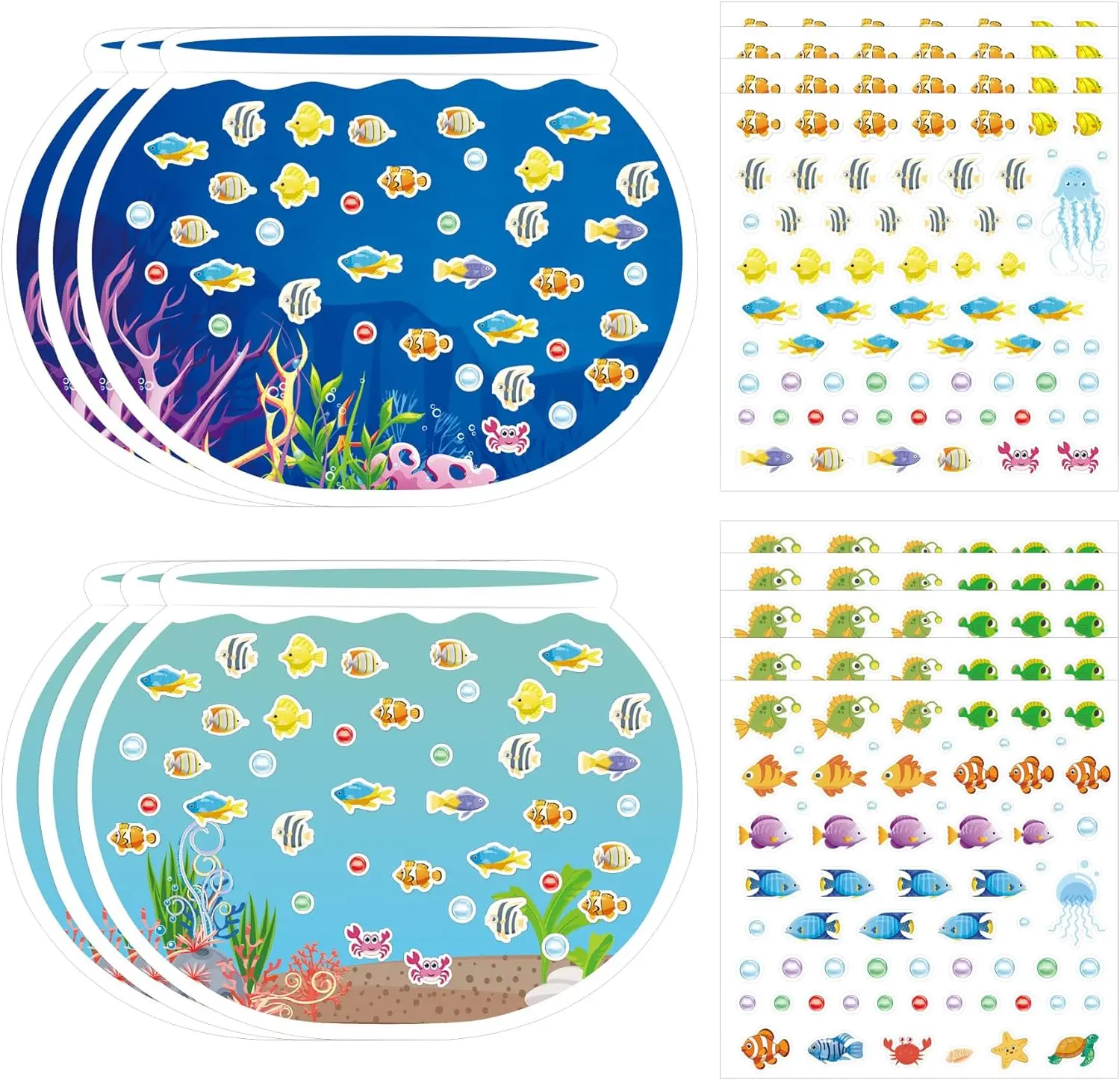 

100 Days of School Stickers 40pcs Make Own Ocean Animals Stickers for Classroom Activity Party Supplies