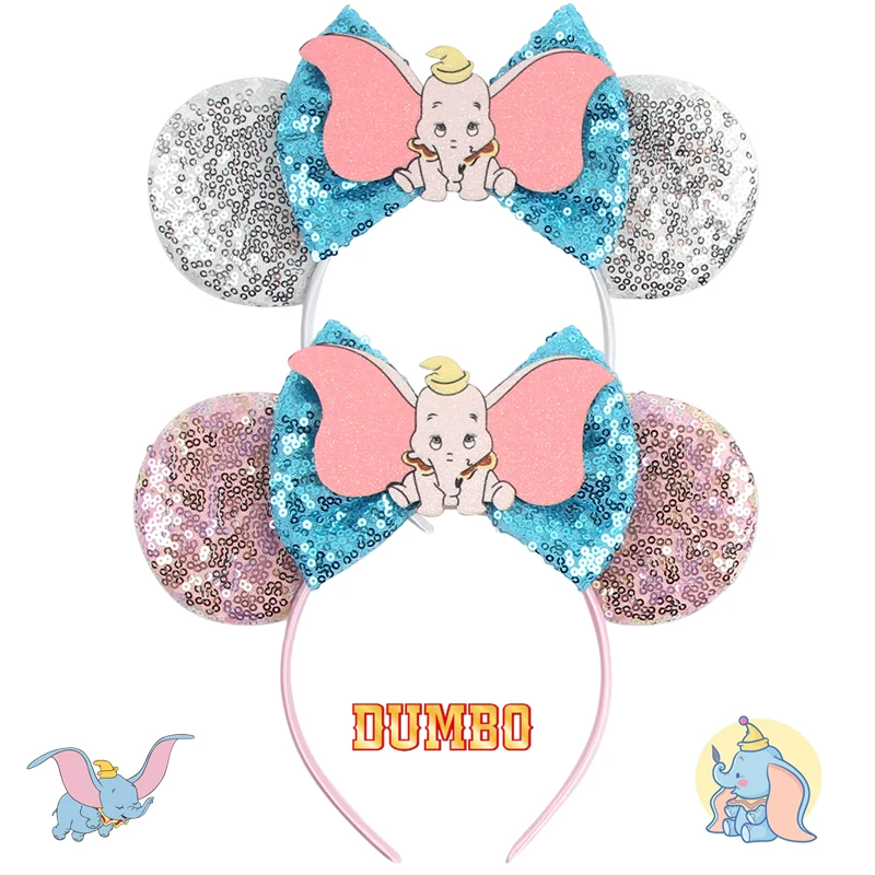 

Disney Dumbo Ears Headbands for Girls Cosplay Sequins Bow Hair Accessories Women Festival Little Flying Elephant Hair Bands Kids