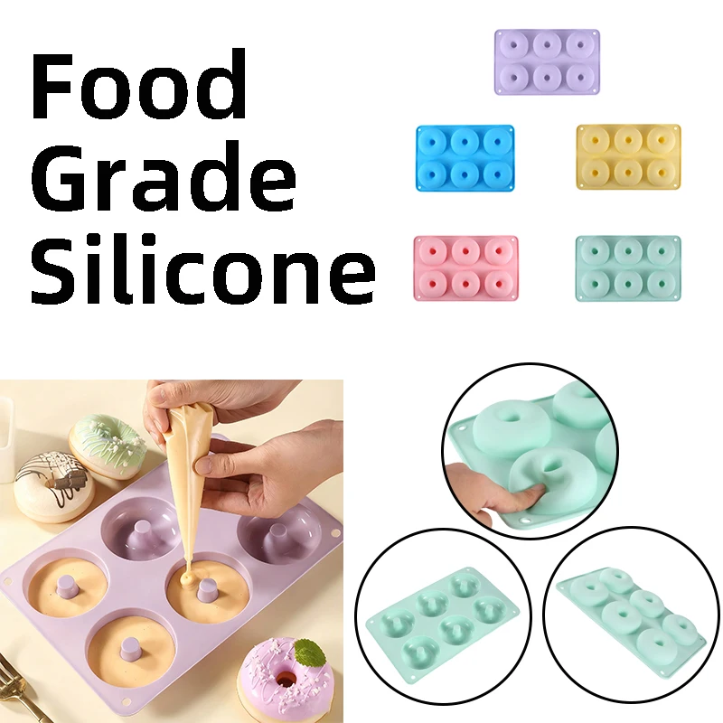 

Food Silicone Donut Mold Set Reusable Non-Stick Bakeware Homemade Donuts Cake Chocolate Bread Pastry Perfect for Baking Party