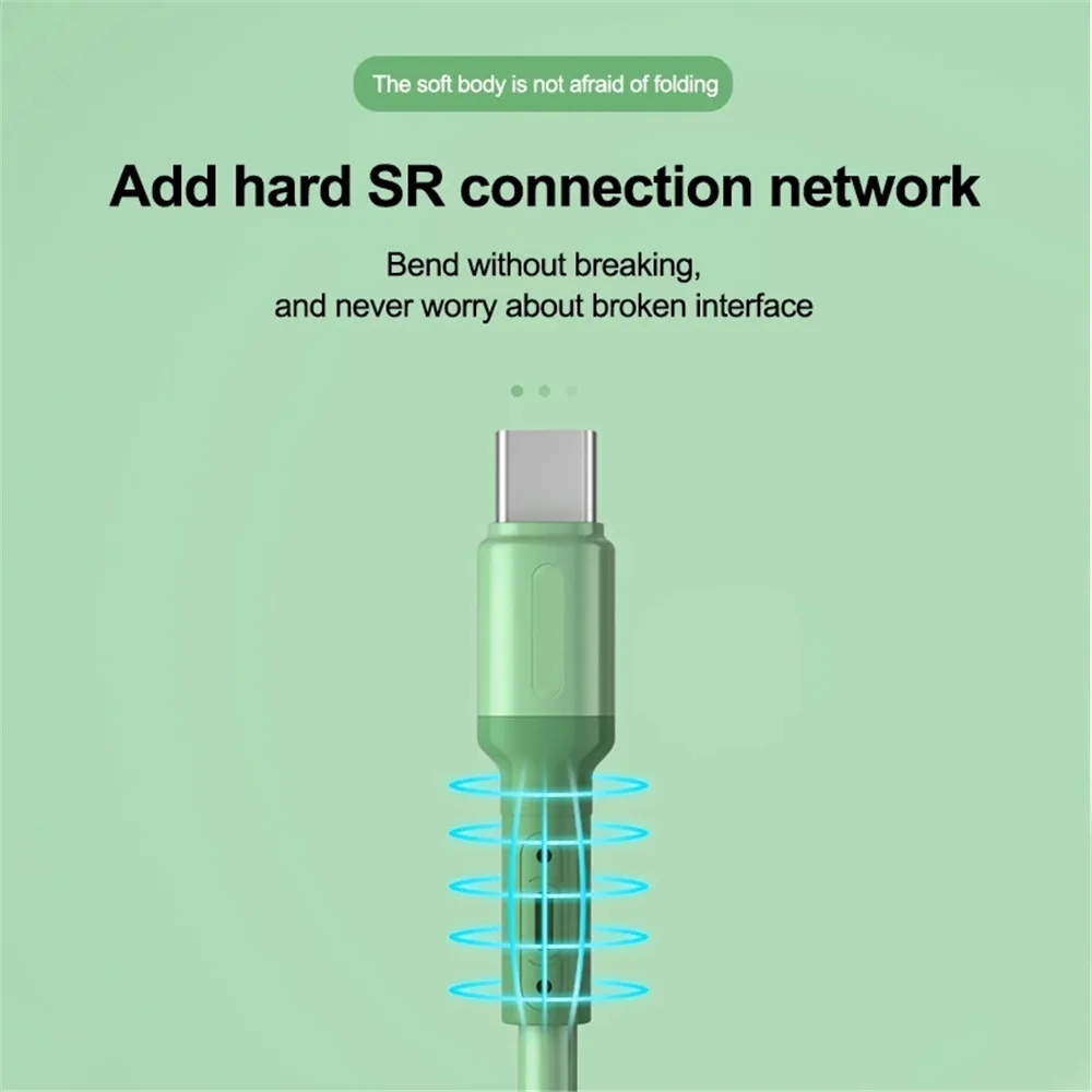 Liquid Silicone Data Cable USB Type-C Phone Fast Charging Cable 3A Super Colorful Cable for iphone 15 Samsung Xiaomi Huawei