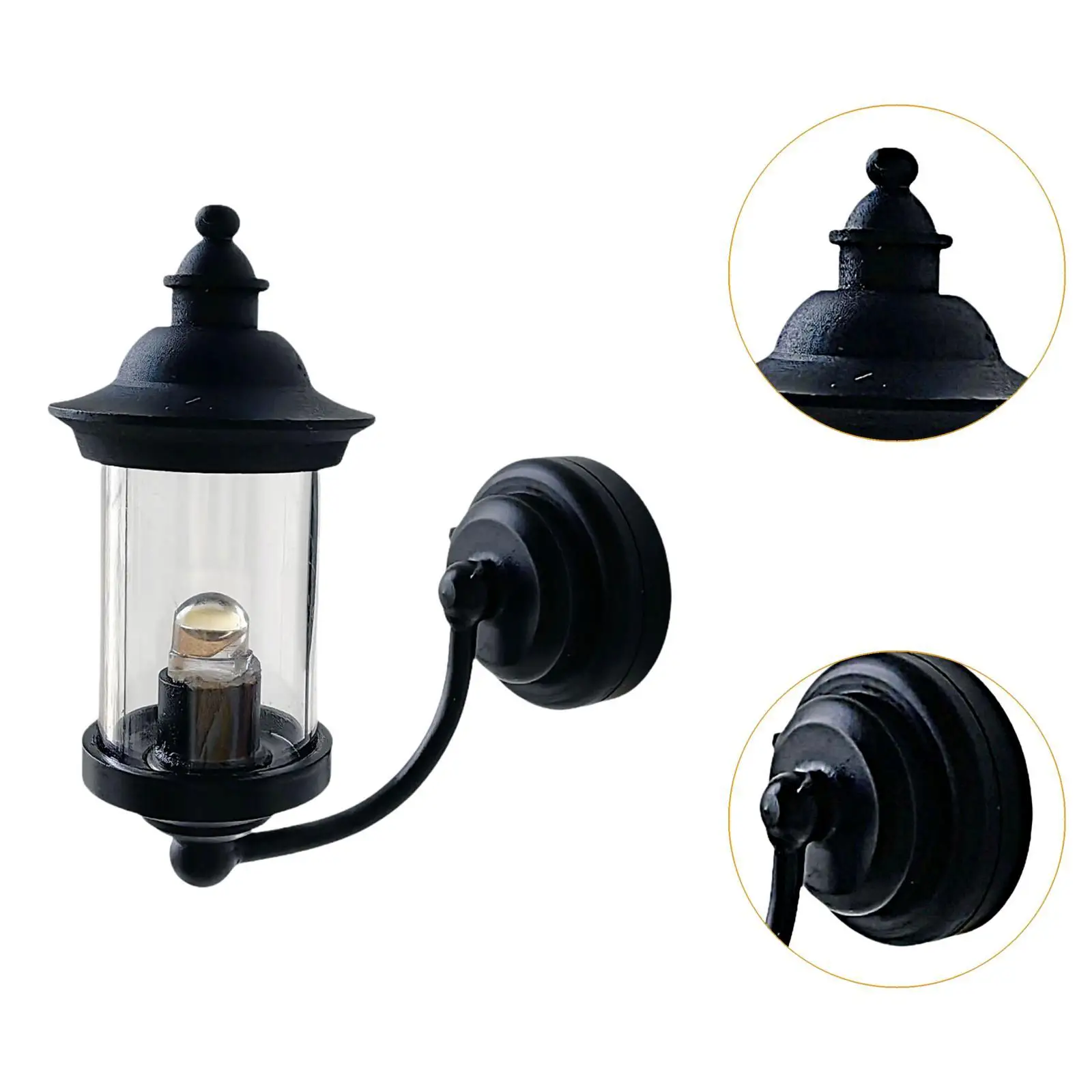 1:6 1:12 Lampada da parete per casa delle bambole Accessori per mobili in miniatura Nero