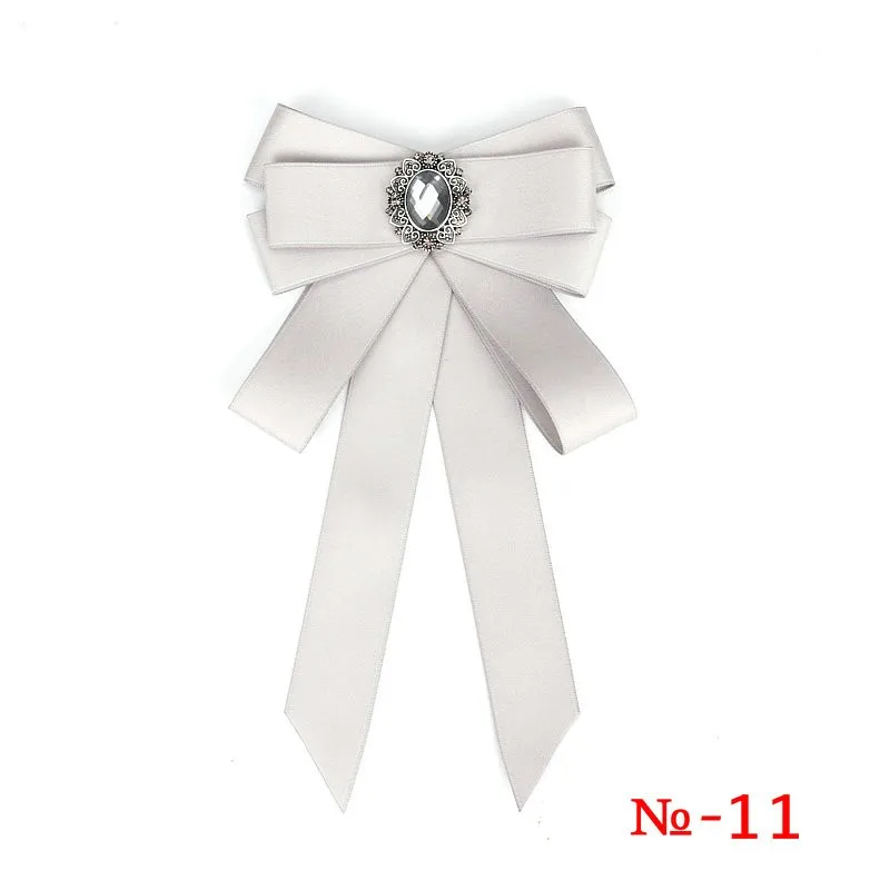 Modische Schwarze Schleifen-Krawattenklammer Rotes Diamant-Fliegeband Weiße Strass-Hemdfliege Geschenk für Damen Accessoires – Detail 12