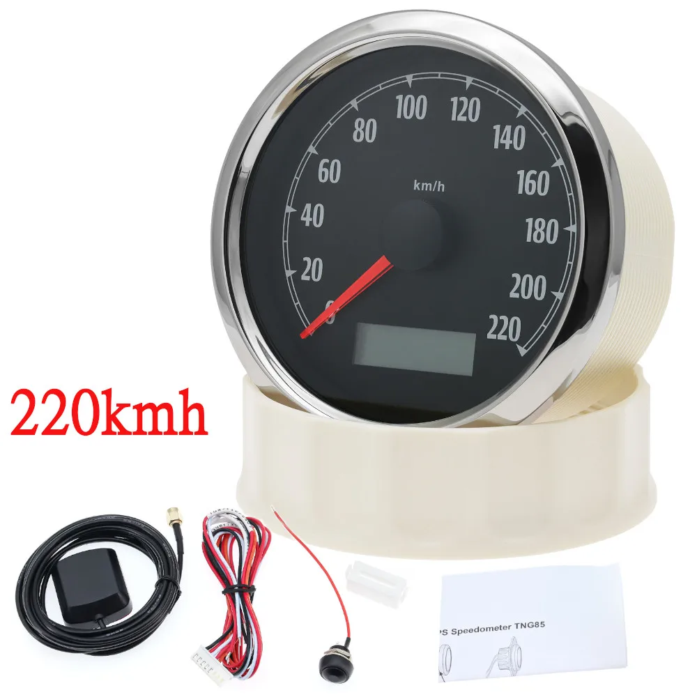 HD 85mm GPS Speedometer 0~220kmh 220MPH Speed Meter Odometer With
