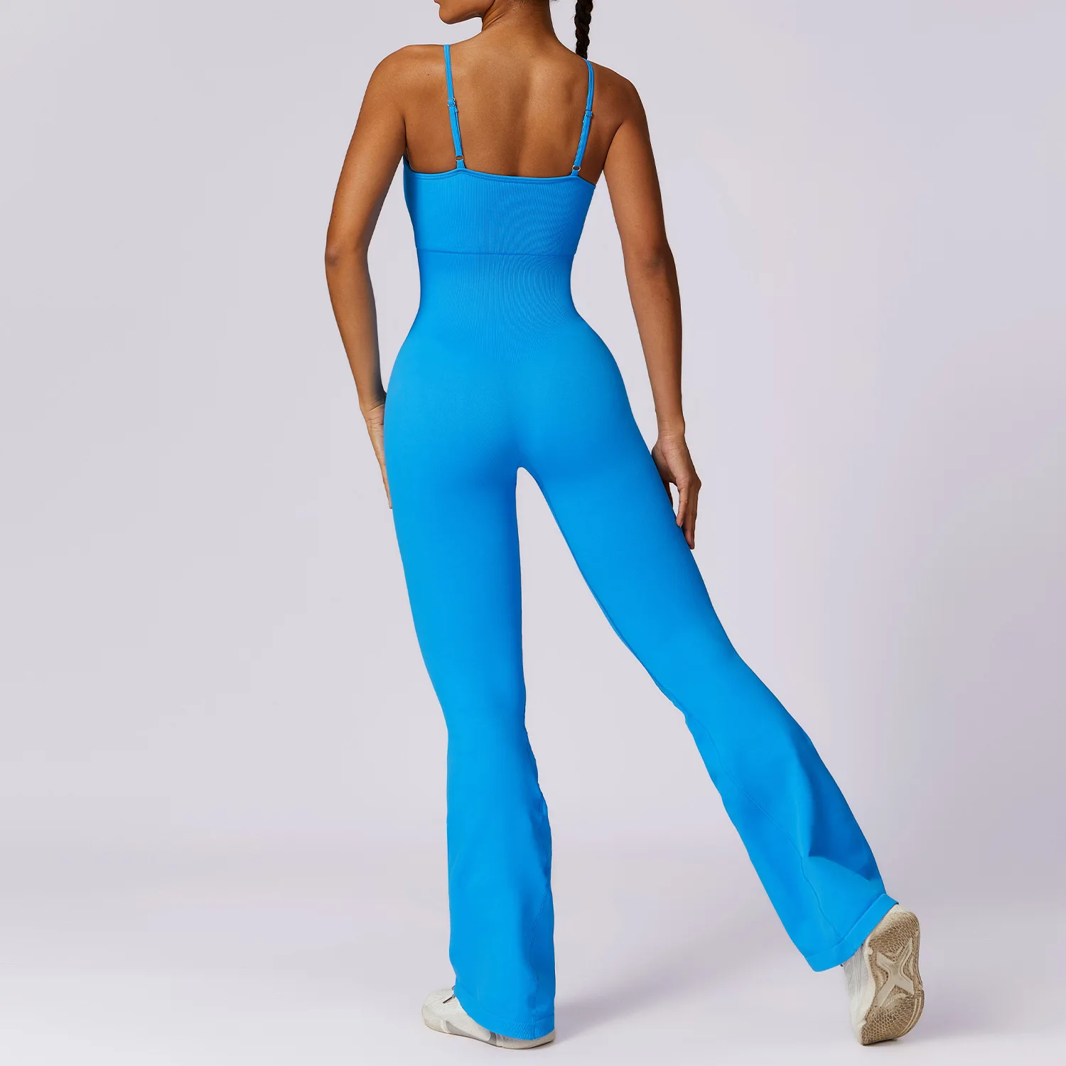 

2024 MODITIN Women Yoga Jumpsuit Sexy Bra Tops Fitness Quiack Dry Pants Flare Leg One Piece Gym Clothes Pretty Colors Bodysuit