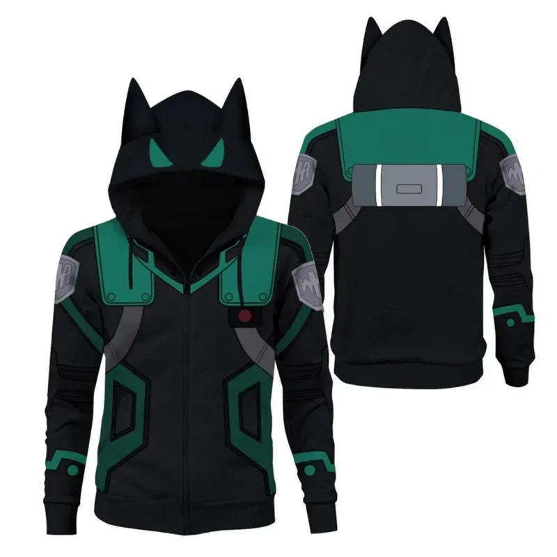 Anime My Hero Academy Midoriya Izuku Deku Cosplay Costume Jacket Adult Unisex Hoodie Coat Sweatshirts